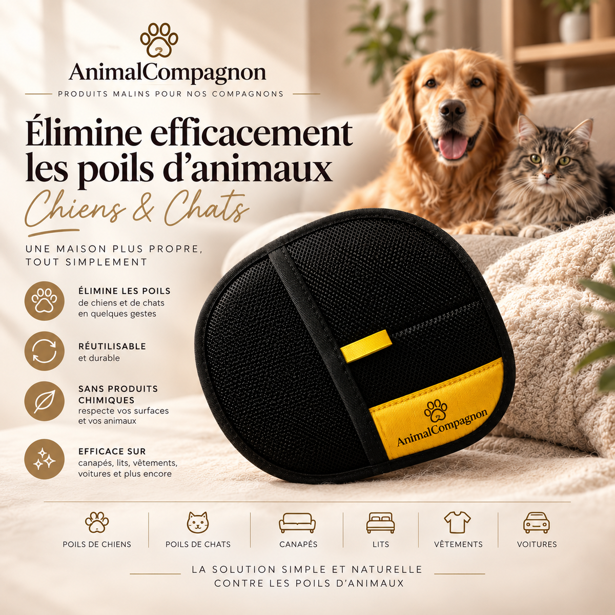 Gant Anti-Poils AnimalCompagnon